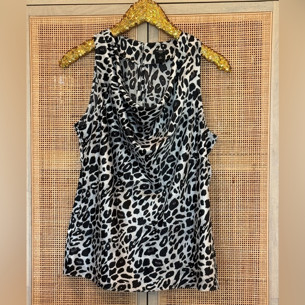 Anne Taylor Leopard Print Sleeveless Top, 12P, NWOT